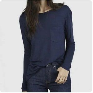 Everlane The Ryan Long Sleeve (Pocket) - Navy - XS